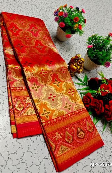 SHIRTS & DHOTIS COMBO FOR MENS ADJUSTABLE DHOTIS WITH COLOUR MATCHING BORDER BEST CHOICE FOR BOYS - ORANGE (1)