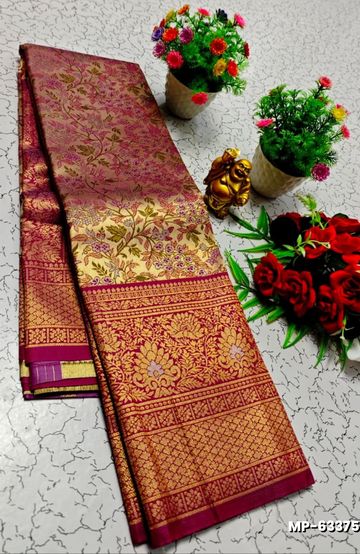 Banaras with our Banarasi Cotton fabric — a beautiful fusion of classic artistry and breathable comfort wear saree - BROWN