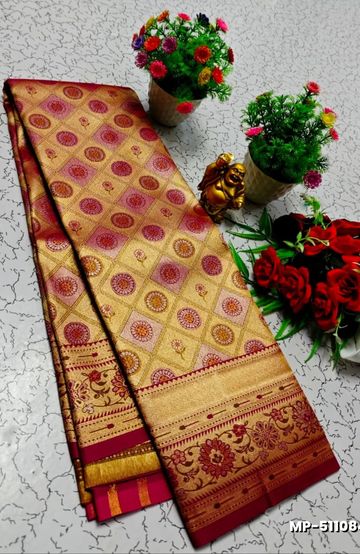 Trending Kerala Onam Special Kasavu Saree Full Work Embossed Digital Printing Cotton Saree Collections - IVORY COLOUR (1)
