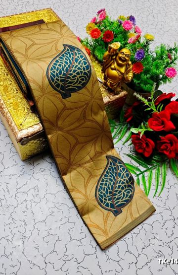 Kubera borderless elite bridal rapier fancy light weight silk type sarees function wear - SANDLE