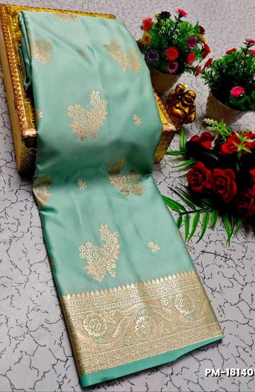 Bridal Premium Soft silk gold zari weave and wedding art silk and Premium Soft Silk sarees - SKY BLUE