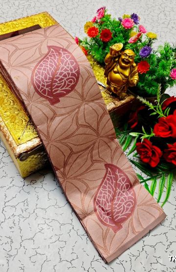 Kubera borderless elite bridal rapier fancy light weight silk type sarees function wear - LITE PEACH (1)