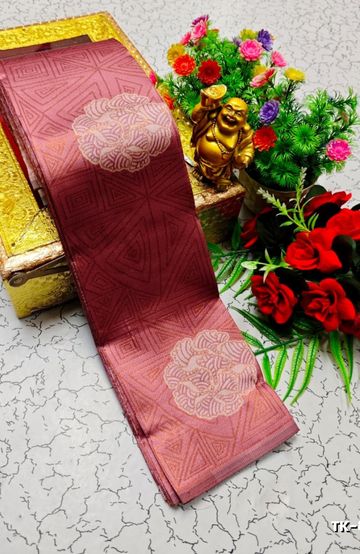 Kubera borderless elite bridal rapier fancy light weight silk type sarees function wear - LIGHT PINK (2)