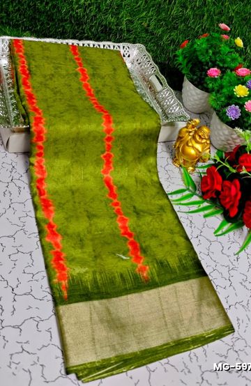 Traditional Look Malgudi Silk Saree Lightweight Silk Blend Saree - LITE GREEN