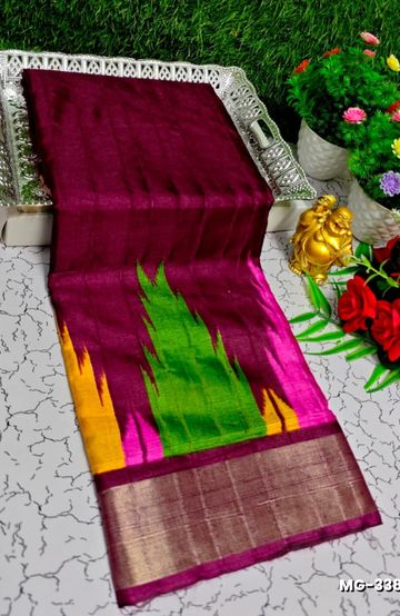 DIGITAL PRINTING KALIYANI LINEN COTTON SAREES - ORANGE