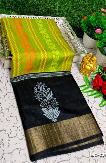 Luxurious heavy work blouse fabric with floral goldwork jaal border - BLUE SHADE (2)