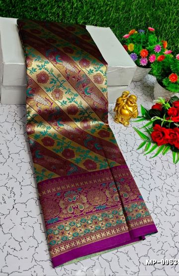 KUBERA ELITE BRIDAL RAPIER FANCY LIGHT WEIGHT SILK TYPE SAREES FUNCTION WEAR - LIGHT GREEN