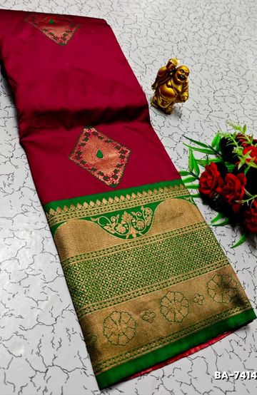 Dailywear cotton sarees premium look lightweight comfortable wear - BOTTLE GREEN (6)