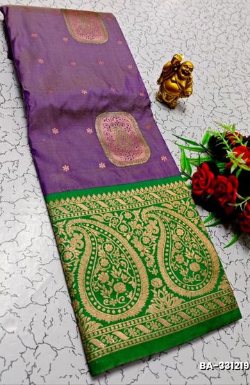 Lightweight Plain Cotton Saree with Retta Petta Zari Border - LITE GREEN