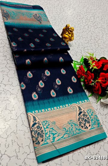 Korvai kotanji Trendy & Fancy bhutta and 2/100 Silk Cotton Sarees Function wear - LIGHT PINK