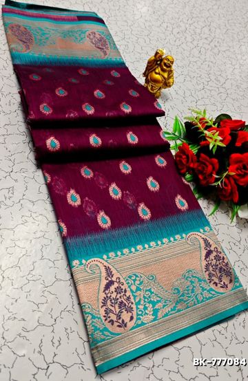 Soft Net Saree with Shimmering Weave and Designer Work Blouse - LIGHT GREEN SHADE (1)