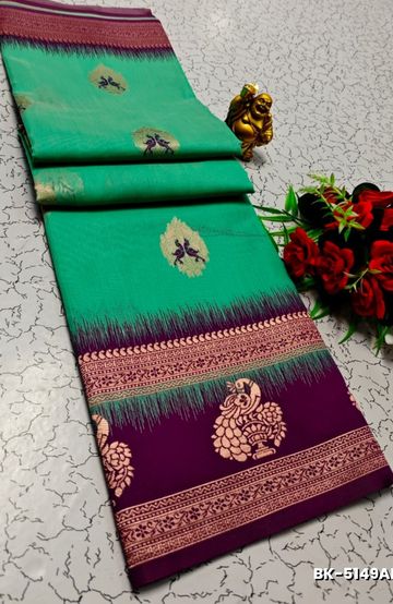 Luxurious heavy work blouse fabric with floral goldwork jaal border - RED (11)