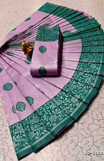 TRENDING DIGITAL EMBROIDERY ZARI WORK KALIYANI COTTON SAREES - LIGHT BLUE