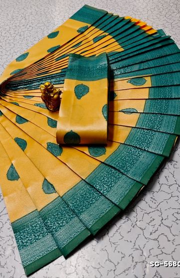 SOFT SILK FANCY BEST QUALITY SILK THENMATHI SAREES - DARK GREEN