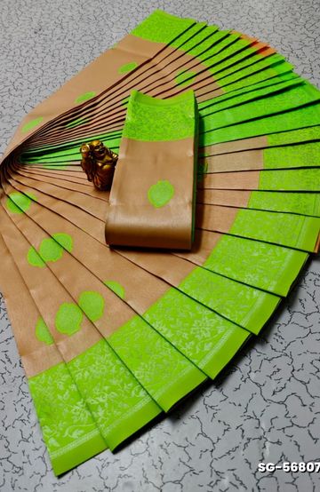 Handloom Khadi Cotton Saree With Hand Painted  Work - MERUN