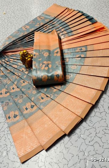 GEORGETTE FANCY SOFT SILK SAREES WITH BLOUSE MODERN FANCY ITEM SAREES - DARK GREEN (6)