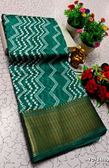 Luxurious heavy work blouse fabric with floral goldwork jaal border - NORMAL  BLUE