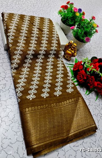 TRENDING KERALA SPECIAL FULL WORK EMBOSSED DIGITAL PRINTING TISSUE SAREE COLLECTIONS - SILVAR (8)