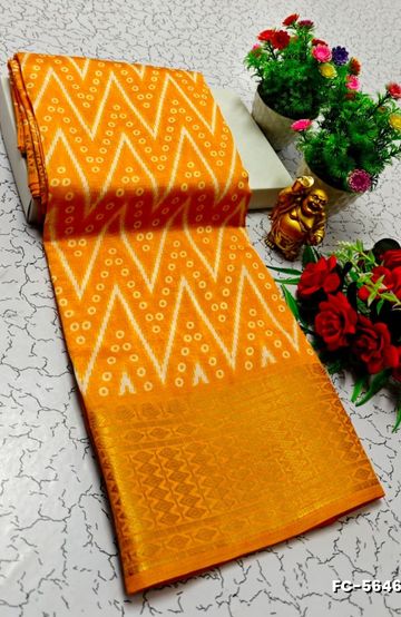 Korvai kotanji Trendy & Fancy bhutta and 2/100 Silk Cotton Sarees Function wear - ORANGE N (1)