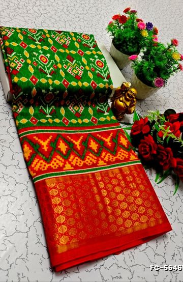 KUBERA ELITE  BRIDAL RAPIER FANCY  LIGHT WEIGHT SILK TYPE SAREES - VENTHAYA COLOUR