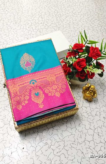 Traditional Look Malgudi Silk Saree Lightweight Silk Blend Saree - MEHENDHI GREEN