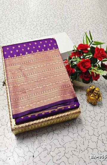 Korvai kotanji Trendy & Fancy bhutta and 2/100 Silk Cotton Sarees Function wear - TOMATO COLOUR (2)