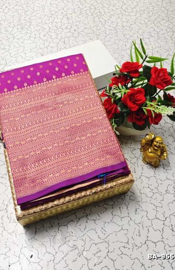 Luxurious heavy work blouse fabric with floral goldwork jaal border - BLUE SHADE (2)