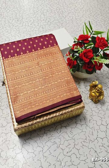 BRIDAL SILK GOLD SILVAR AND COPPER ZARI WEAVE AND WEDDING ART SILK SAREES - BOTTLE GREEN