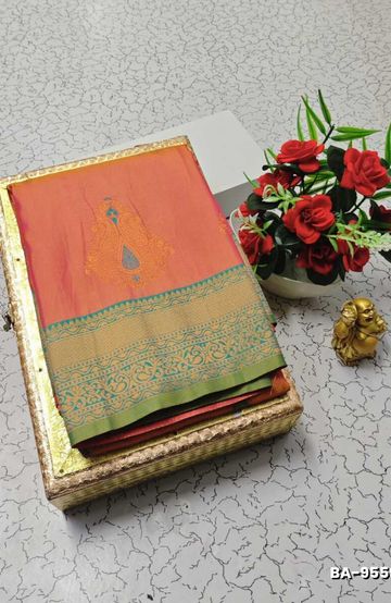 Dailywear cotton sarees all over body flower designpattern design premium look lightweight comfortable wear - BRONCE COLOUR (1)