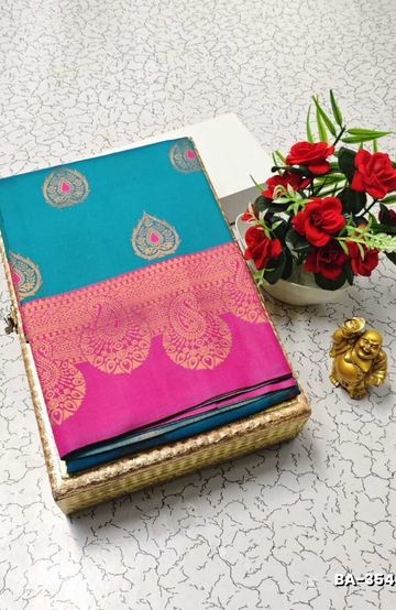 Luxurious heavy work blouse fabric with floral goldwork jaal border - DARK PINK (2)