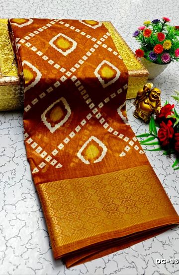 Dailywear cotton sarees all over body leaf designpattern design premium look lightweight comfortable wear - CORAL COLOUR