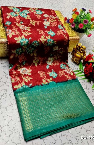 Dailywear cotton sarees premium look lightweight comfortable wear - EMERALD COLOUR (1)