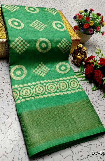 DEGITAL KARGIL PRINTED  COTTON TYPE SAREE - DARK PINK (1)