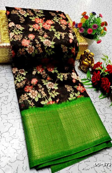 Korvai kotanji Trendy & Fancy bhutta and 2/100  Silk Cotton Sarees Function wear - GOLD COLOUR (2)