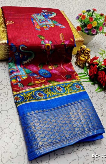 Dailywear cotton sarees premium look lightweight comfortable wear - INDIGO COLOUR (1)