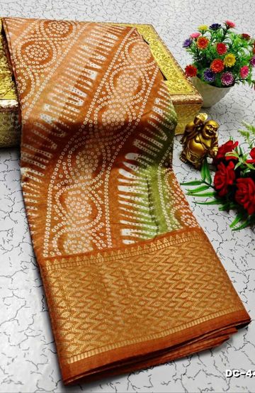 GEORGETTE FANCY SOFT SILK SAREES WITH BLOUSE MODERN FANCY ITEM SAREES - CORAL COLOUR (4)