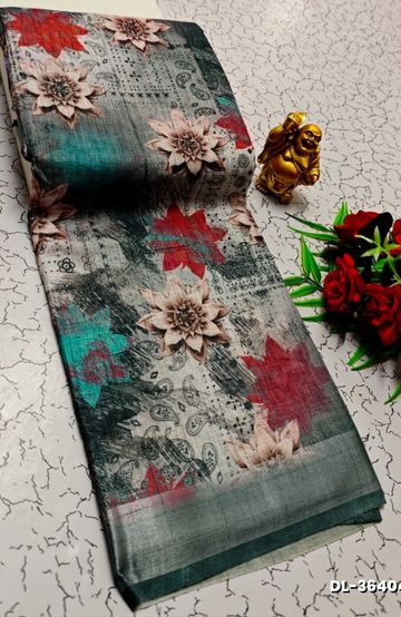 Dailywear cotton sarees premium look lightweight comfortable wear - BLUE COLOUR