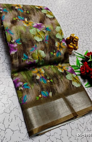 Dailywear cotton sarees premium look lightweight comfortable wear - BOTTLE GREEN (12)