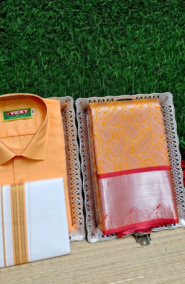 Elegant Floral Dola Silk Saree with Zari Border - CREAM (1)