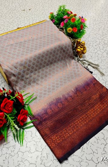 Fancy Print  Office Wear Cotton Sarees All Over Body Circle Poo Design Premium Look lightweight Comfortable Wear - MAUVE COLOUR