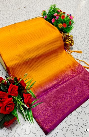 BRIDAL SILK GOLD SILVAR AND COPPER ZARI WEAVE AND WEDDING ART SILK SAREES - FLORAISON GREEN (5)