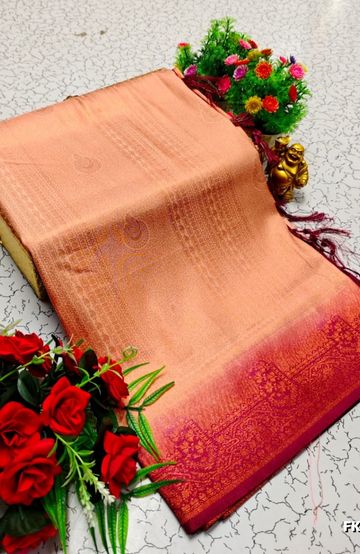 Samuthrika / Vasthrakala Bridal Silk Saree Wedding Saree - YELLOW COLOR (1)
