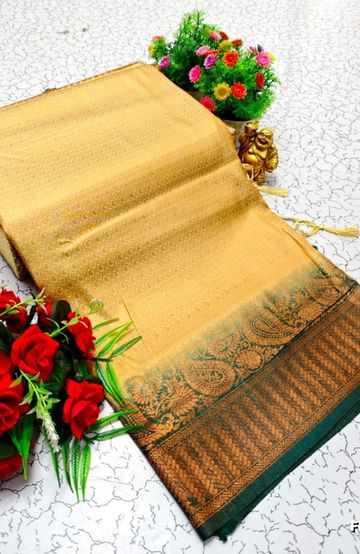 Dailywear cotton sarees all over body flower designpattern design premium look lightweight comfortable wear - YELLOW COLOR
