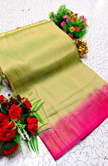 Soft Net Saree with Shimmering Weave and Designer Digital Print Blouse - AS COLOR