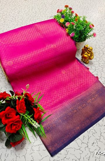 Beauty checked soft silk rich look design soft material function and party wear - VADAMALLI