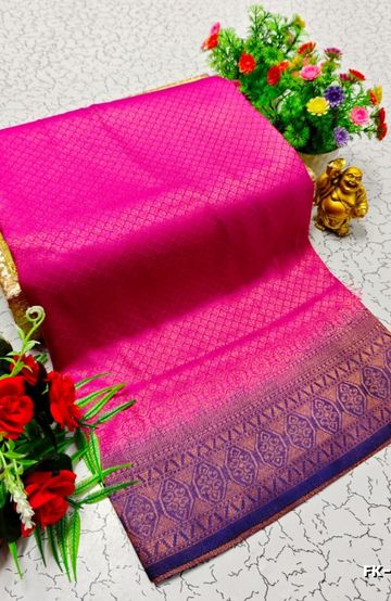 1000 Butta premium Soft Silk Saree weddings, festivals, traditional Wear - PEACOCK GREEN (1)