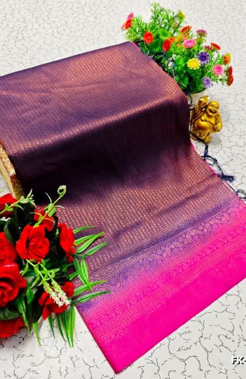 MODERN FANCY SOFT SILK SAREES WITH BUTTA DESIGN - PURPLE COLOUR (1)