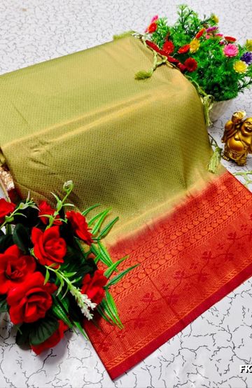 Korvai kotanji Trendy & Fancy bhutta and 2/100  Silk Cotton Sarees Function wear - GOLD COLOUR (2)