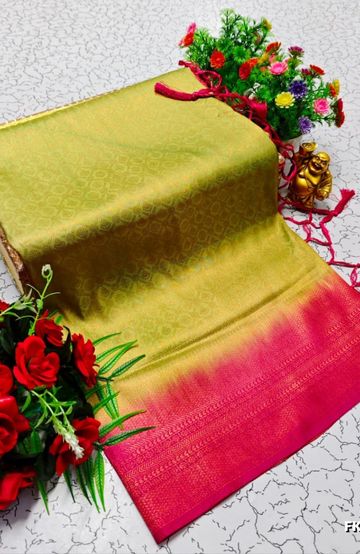 Beauty checked soft silk rich look design soft material function and party wear - MAROON COLOR