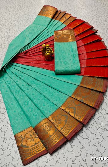 FANCY SILVAR ZARI PLAIN  SOFT SILK SAREES - YELLOW COLOR